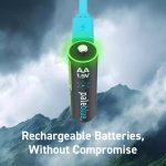 Piles rechargeables AA LR6 USB-C PaleBlue Voyager – pack de 4