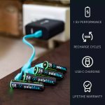 Piles rechargeables AAA LR03 USB-C PaleBlue Voyager – pack de 4